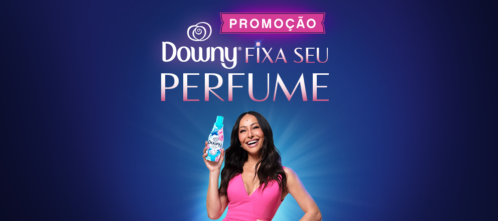 Descubra o poder de alta fixação e duração da nova tecnologia Downy Fixa Perfume e receba até R$35* de cashback, além de concorrer a prêmios de até R$700**!